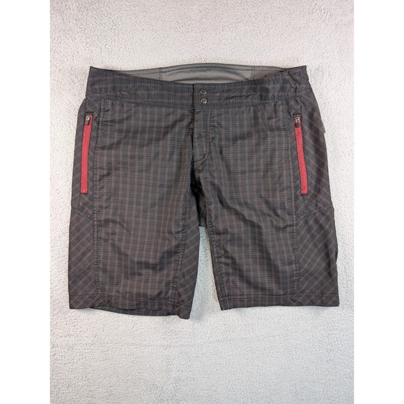 Club Ride Pants - Club Ride Womens Plaid Cycling Shorts Grey Red‎ Size Medium B416-WSVN